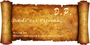 Dabóczi Piroska névjegykártya
